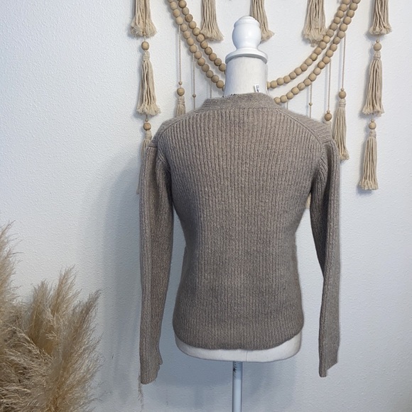 Vintage panda brand wool cardigan sweater womens small size 38 oatmeal grey - Picture 9 of 16